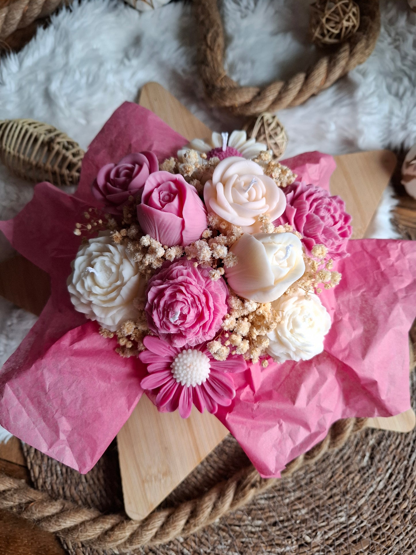 Bouquet Fondant/Bougie – 10 Fleurs Parfumées 🌸
