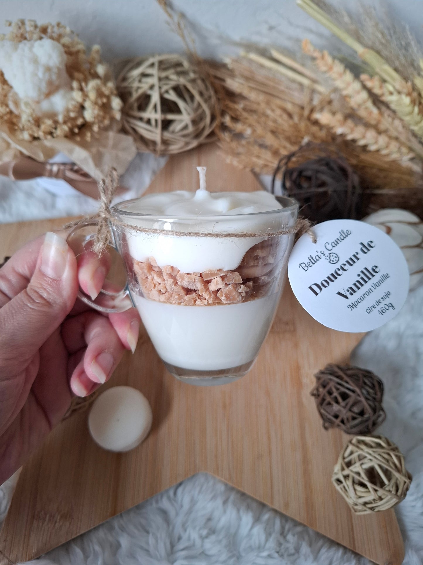 Bougie Douceur de Vanille – Macarons & Crumble