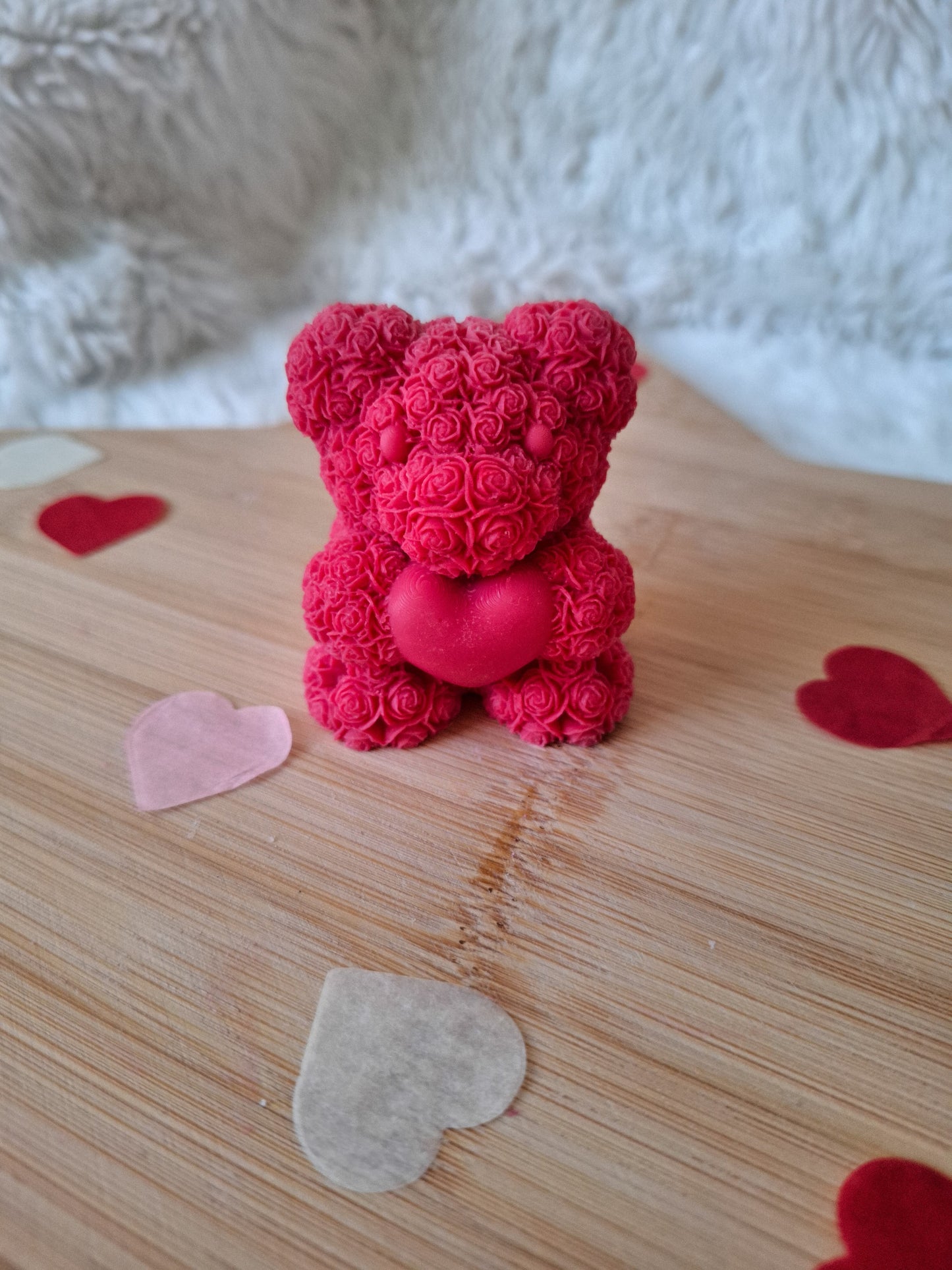Fondant Parfumé Ourson Cœur – Rose Éternelle