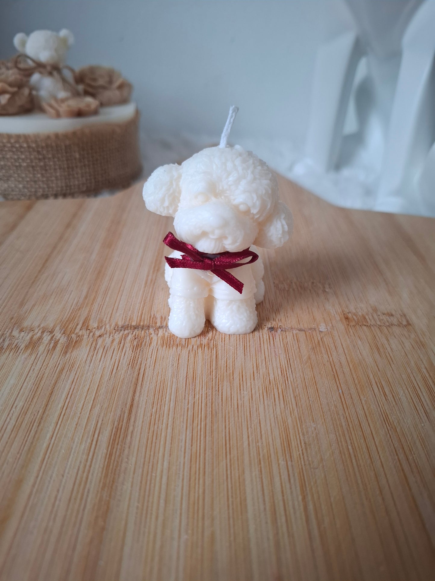 🐶 Bougie "Nounours" – Collection Bella (Sans Parfum) 🕯️