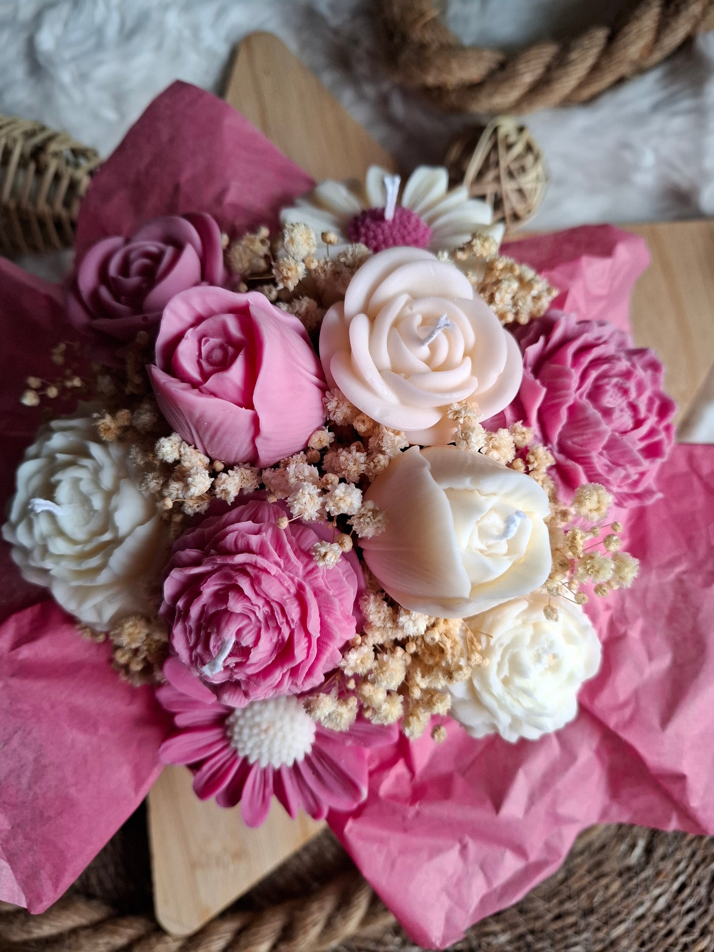 Bouquet Fondant/Bougie – 10 Fleurs Parfumées 🌸
