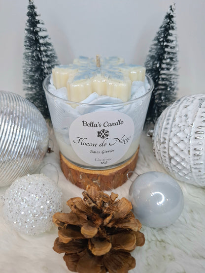 Bougie gourmande artisanale – Baies Givrées – Cire de soja 180 g