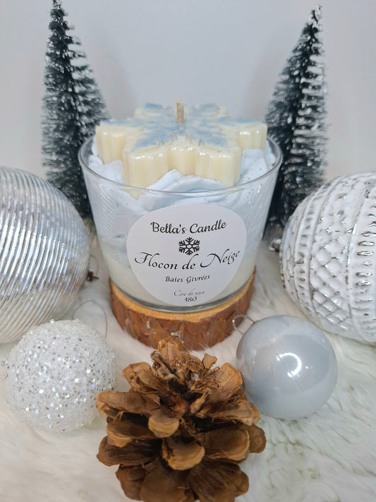 Bougie gourmande artisanale – Baies Givrées – Cire de soja 180 g
