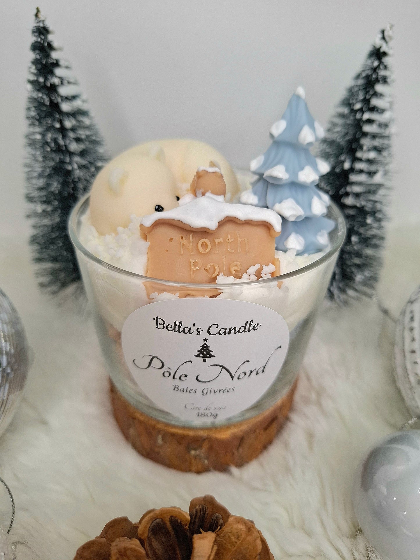 Bougie gourmande artisanale – Baies Givrées – Cire de soja 150 g