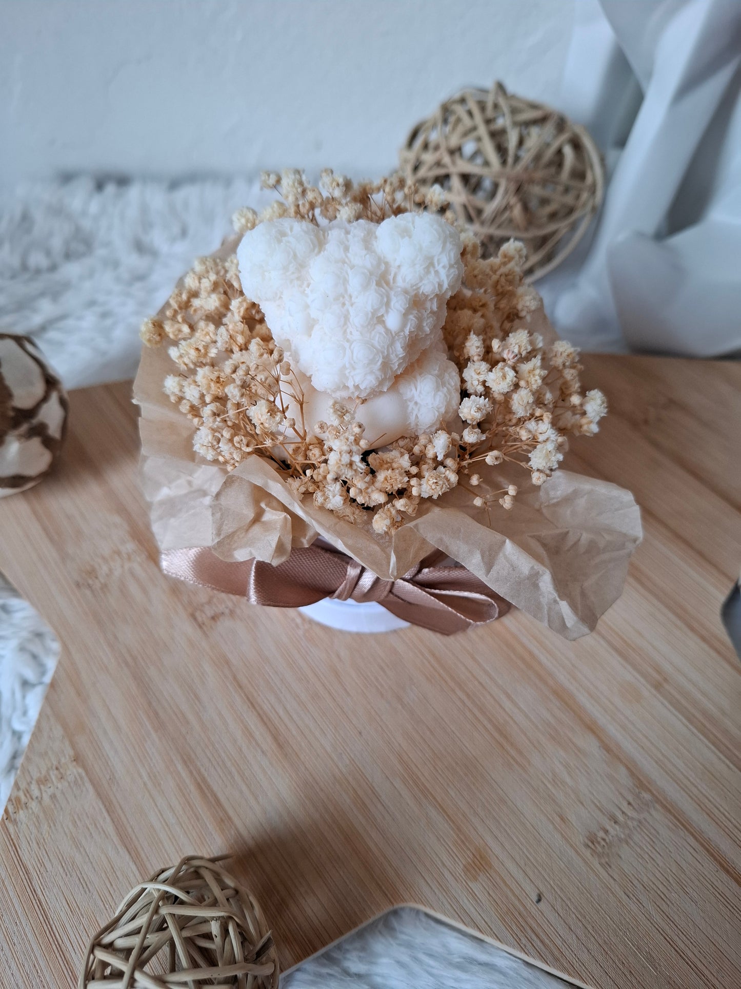 Composition Parfumée – Ourson & Fleurs Séchées – Fleur de Coton