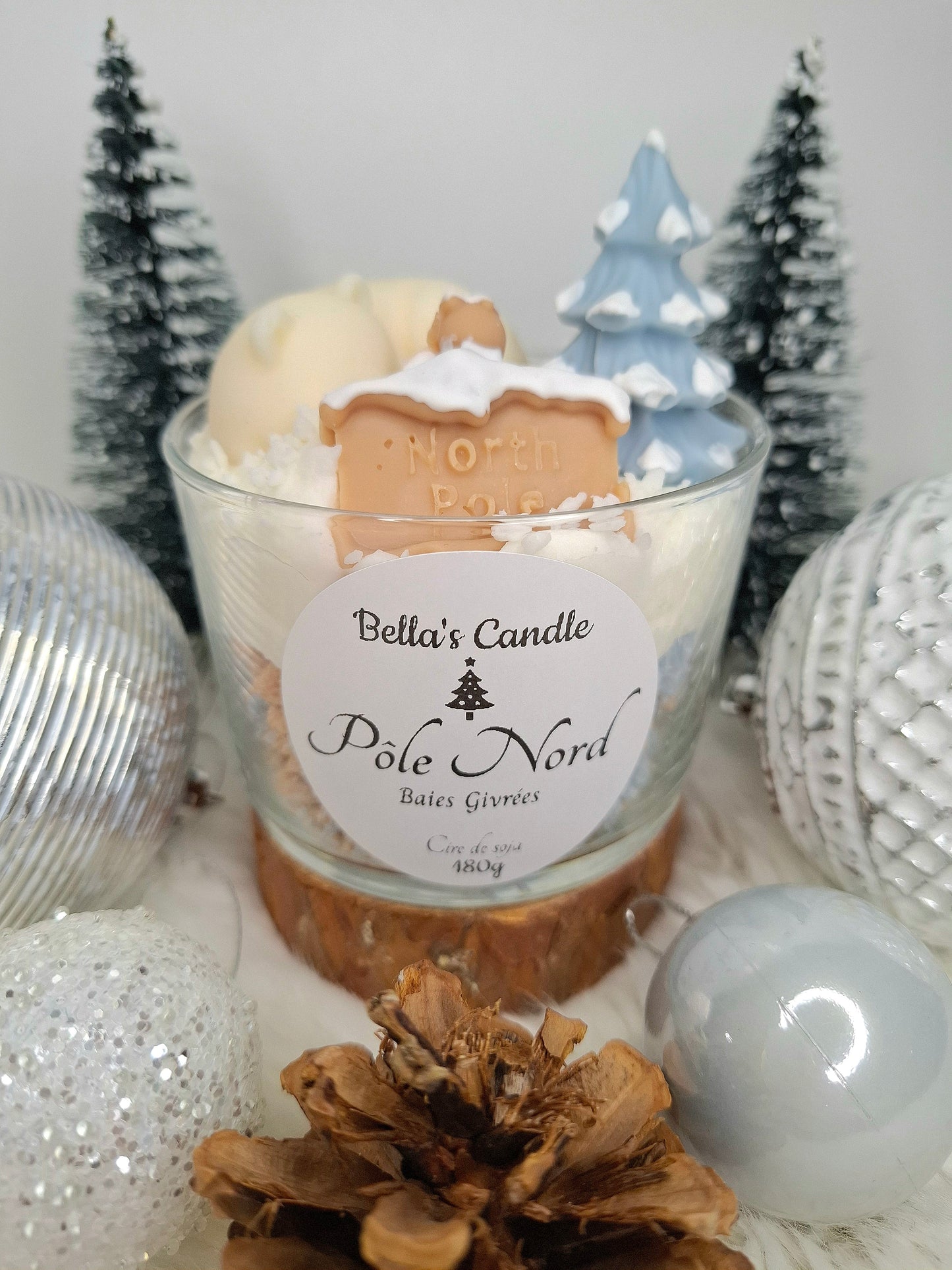 Bougie gourmande artisanale – Baies Givrées – Cire de soja 150 g