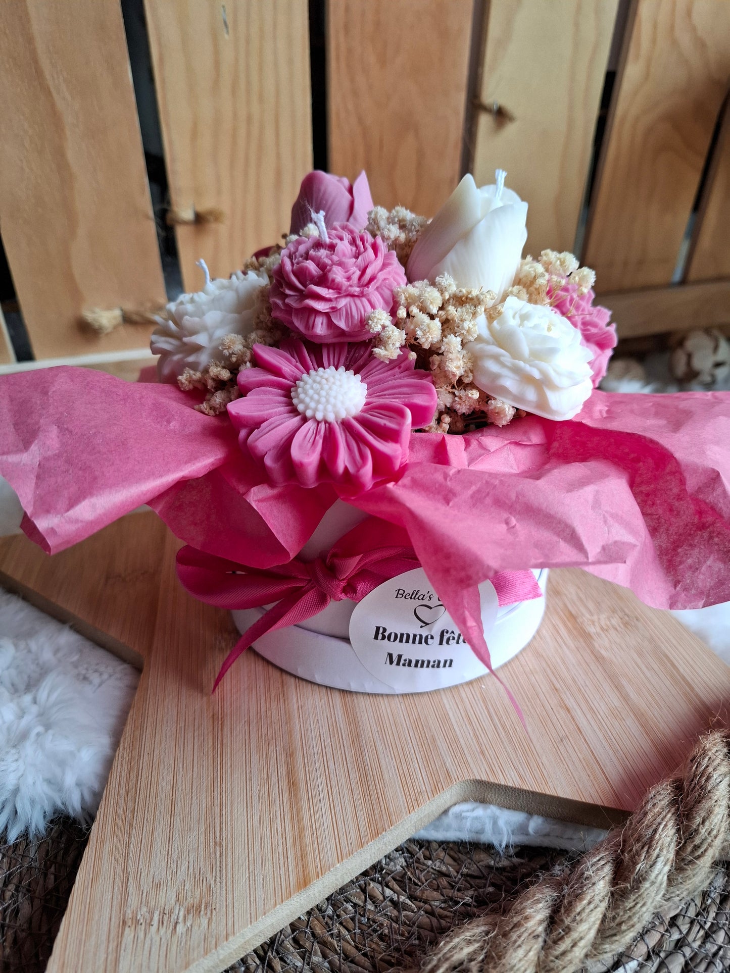 Bouquet Fondant/Bougie – 10 Fleurs Parfumées 🌸